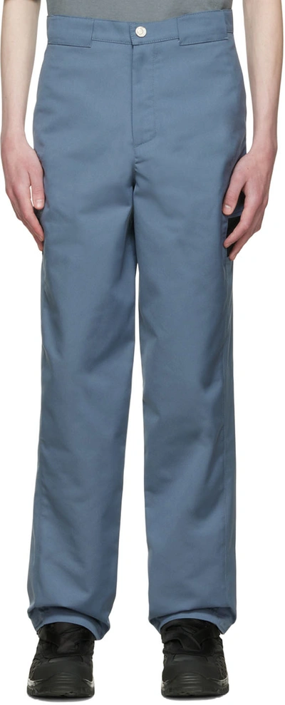 Affxwrks Blue Straight Fit Trousers In Service Blue