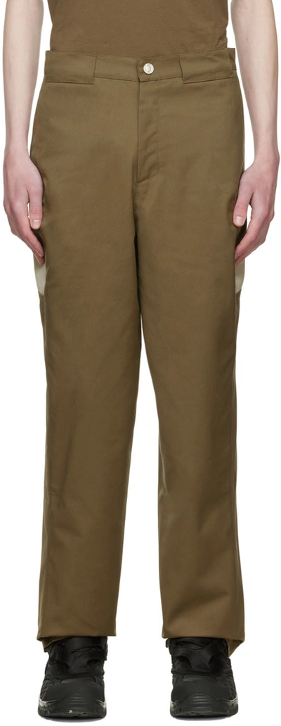 Affxwrks Taupe Straight Fit Trousers