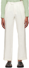 Lukhanyo Mdingi Off-white Linen Trousers In Cream