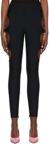 Burberry Black Nylon Leggings In Black