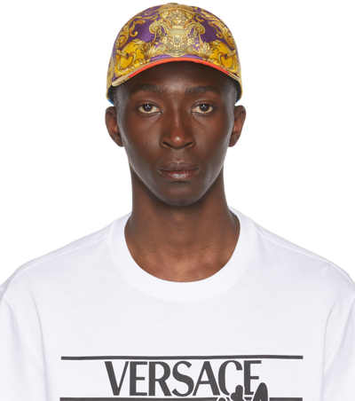 Versace Heritage印花真丝棒球帽 In Multicolor