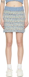 Sjyp Blue Cotton Mini Skirt In Grey