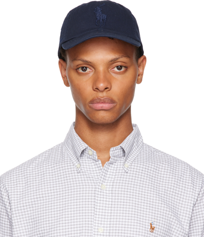 Polo Ralph Lauren Embroidered Logo Cotton Baseball Cap In Blue