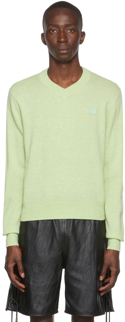 Acne Studios Green Wool Sweater In Cpn Pale Green Melan