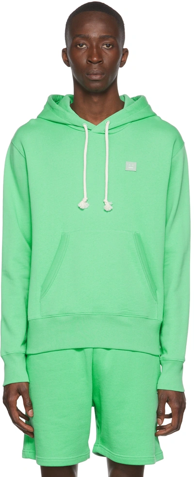 Acne Studios Green Cotton Hoodie In Bn1 Fern Green