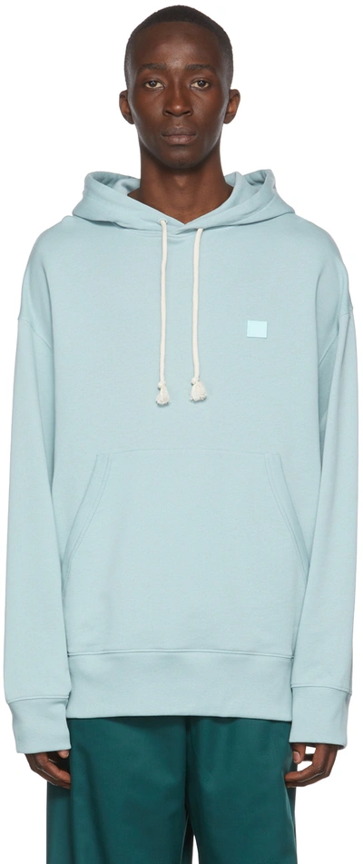 Acne Studios Blue Cotton Hoodie In Aqh Ice Blue