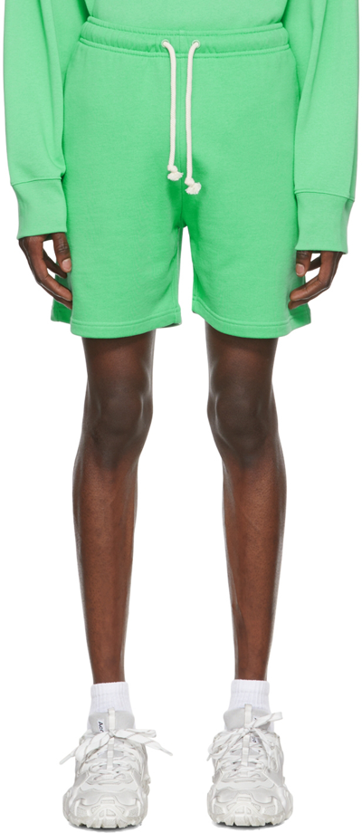 Acne Studios Forge Logo-appliquéd Cotton-jersey Drawstring Shorts In Bn1 Fern Green