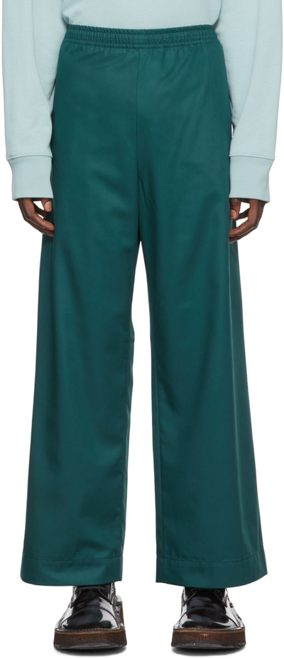 Acne Studios Green Polyester Trousers In Aay Forest Green