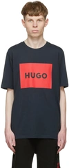 Hugo Dulive Logo-print Cotton T-shirt In Navy