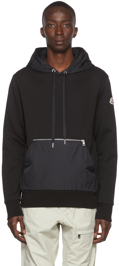Moncler Hoodie In Cotton With Panels In Multi-colored