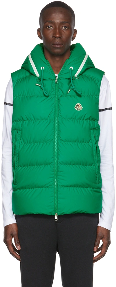 Moncler Green Cardamine Down Vest In 84c Green