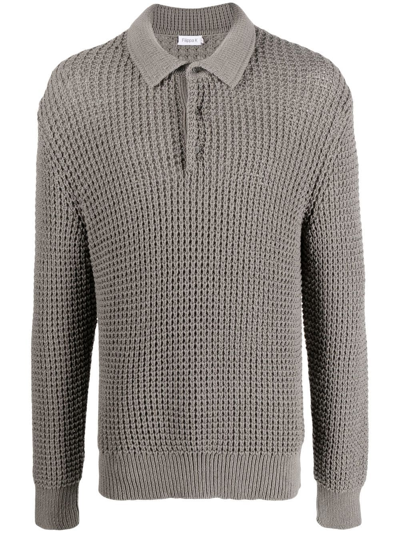 Filippa K Wyatt Knit Polo Jumper In Grey