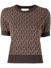 MICHAEL MICHAEL KORS JACQUARD LOGO SHORT-SLEEVE TOP