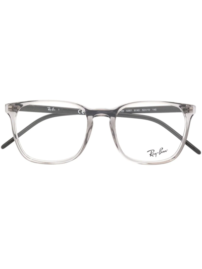 Ray Ban Transparent Square-frame Glasses In Grey