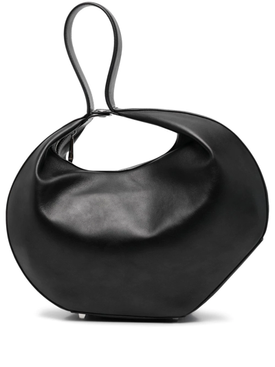 Patrizia Pepe Hobo Large Bangle Bag In Black