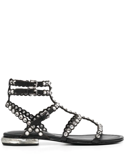 Ash Penny Stud-embellishment Sandals In Black