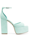 Paris Texas Tatiana 130mm Suede Platform Sandals In Blue