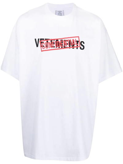 Vetements Confidential Logo-print T-shirt In White
