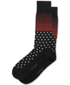 Cole Haan Men's Stripe And Dot Crew Socks In Black
