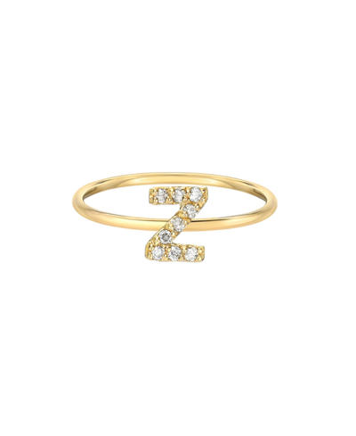 Zoe Lev Diamond Initial 14k Yellow Gold Ring In Gold-z