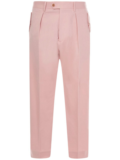 Etro Cropped Straight Leg Chinos In Rosa