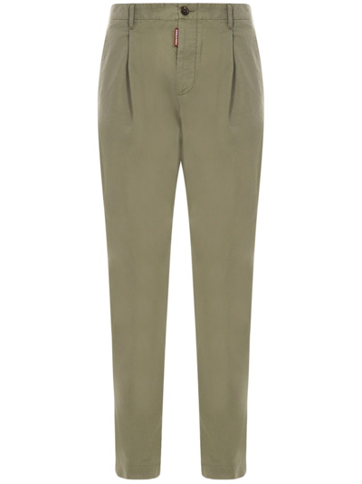 Dsquared2 Cropped Tapered Pants In Green