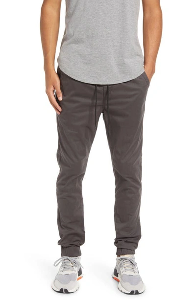Kuwalla Midweight Stretch Cotton Chino Joggers In Charcoal