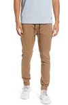 Kuwalla Midweight Stretch Cotton Chino Joggers In Taupe