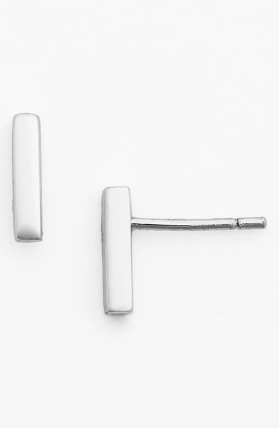 Argento Vivo Bar Stud Earrings In Silver