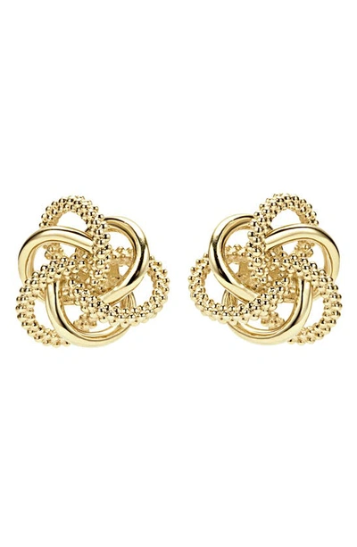 LAGOS LOVE KNOT 18K GOLD STUD EARRINGS,01-10534-M