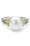 Lagos 18k Gold And Sterling Silver Luna Ring With Cultured Freshwater Pearl In Silver/ Pearl