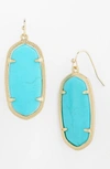 Kendra Scott Danielle - Large Oval Statement Earrings In Turquoise/ Gold
