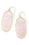 Kendra Scott Faceted Illusion Stone Drop Earrings In Rose Quartz/ Gold