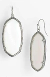 Kendra Scott Signature Elle Drop Earrings In White Mother Of Pearl/ Silver