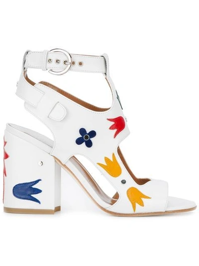 Laurence Dacade 'naton' Floral Applique Sandals In White