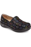 A.w.a.k.e. 'keli' Embossed Clog In Sugar Skulls Dottie Leather