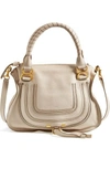 Chloé Small Marcie Grained Leather Satchel In Neutrals. In Abstract White