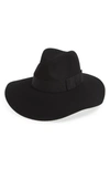 Brixton 'piper' Floppy Wool Hat - Black In Black/ Black