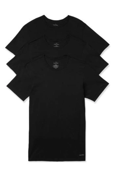 Calvin Klein Mens Black Logo-print Pack Of Three Cotton-jersey T-shirts M In Black