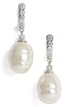 Majorica 14MM SIMULATED BAROQUE PEARL & CUBIC ZIRCONIA DROP EARRINGS,OME4061SHW