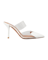 Alaïa Le Cåur Pvc; Leather Mules In Blanc Optique