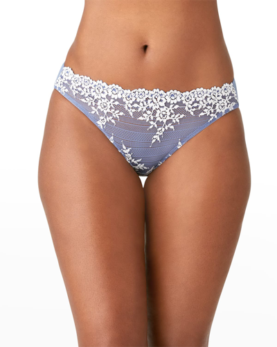 Wacoal Embrace Lace Scalloped-trim Mid-rise Stretch-woven Briefs In Wild Wind/egret