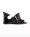 ALAÏA LA SCULPTURE PATENT SANDALS