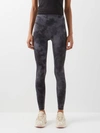 Lululemon Wunder Train Marble-print High-rise 25" Leggings In Black