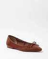 Ann Taylor Perforated Suede Pointy Toe Ballet Flats In Midnight Mahogany