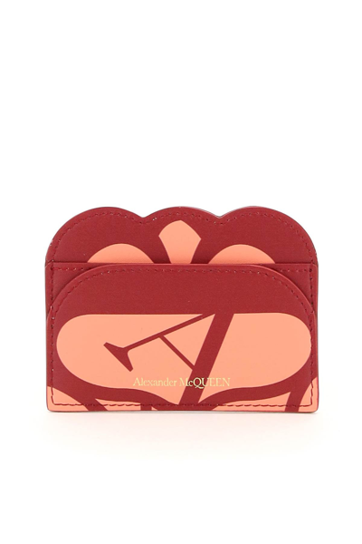 Alexander Mcqueen Seal Cardholder In Orange,red