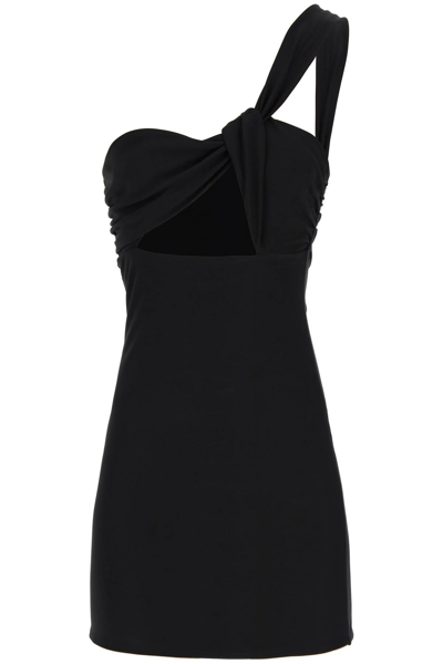 Gauge81 Jinan One-shoulder Mini Dress In Nero
