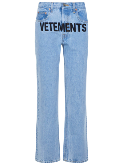 Vetements Logo Magic Denim Jeans In Blue