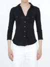 James Perse Slub Supima Cotton Shirt In Black