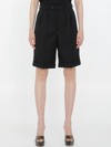 SAINT LAURENT BLACK COTTON SHORTS